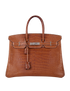 Hermes Birkin 35 in Fauve Matte Alligator Skin, front view
